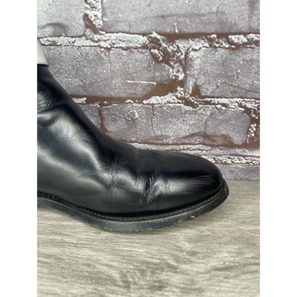 BALENCIAGA Black White Leather Calfskin Chelsea Buckle Ankle Boots Women 37EU/6M - Picture 5 of 16